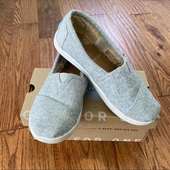 Toms Other - Kids classic herringbone faux fur lined toms